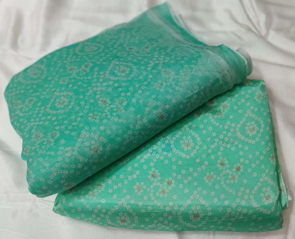 3PC Printed Raw Silk Suit with Chiffon Dupatta