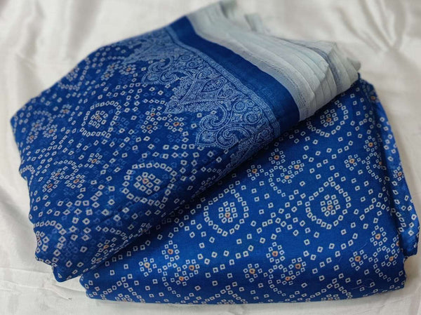 3PC Printed Raw Silk Suit with Chiffon Dupatta