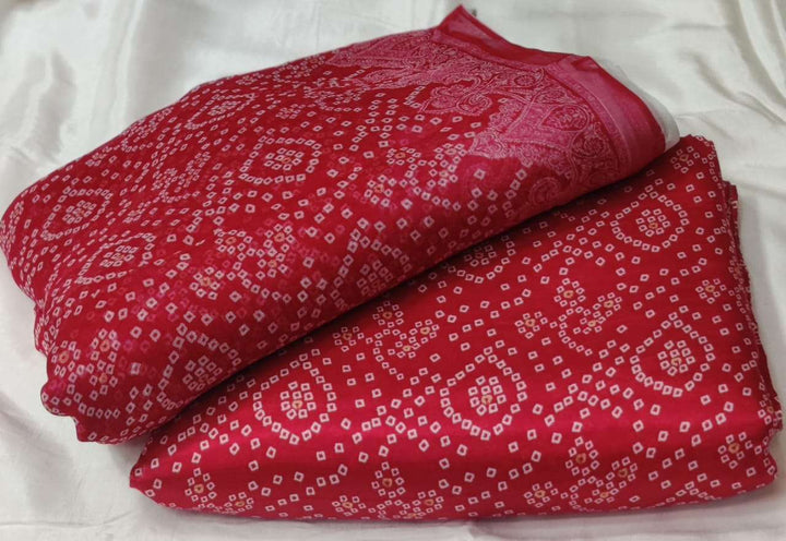 3PC Printed Raw Silk Suit with Chiffon Dupatta