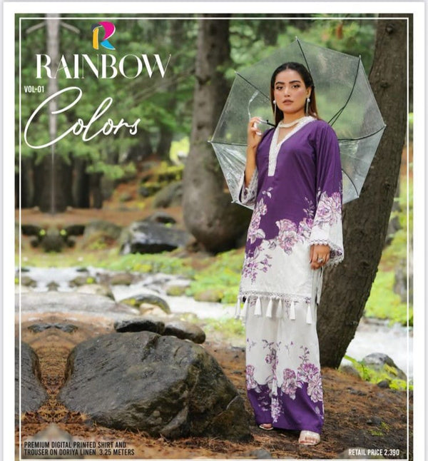 Colors by Rainbow 2PC Linen Vol 1 – Digital Printed Doriya Linen