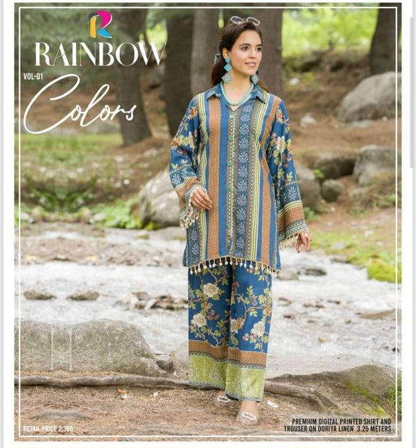 Colors by Rainbow 2PC Linen Vol 1 – Digital Printed Doriya Linen