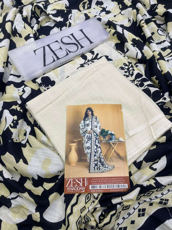 Zesh Khaddar 3PC Printed – Drop 1 Collection
