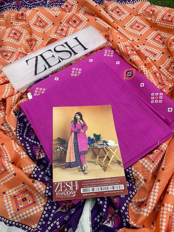 Zesh Khaddar 3PC Printed – Drop 1 Collection