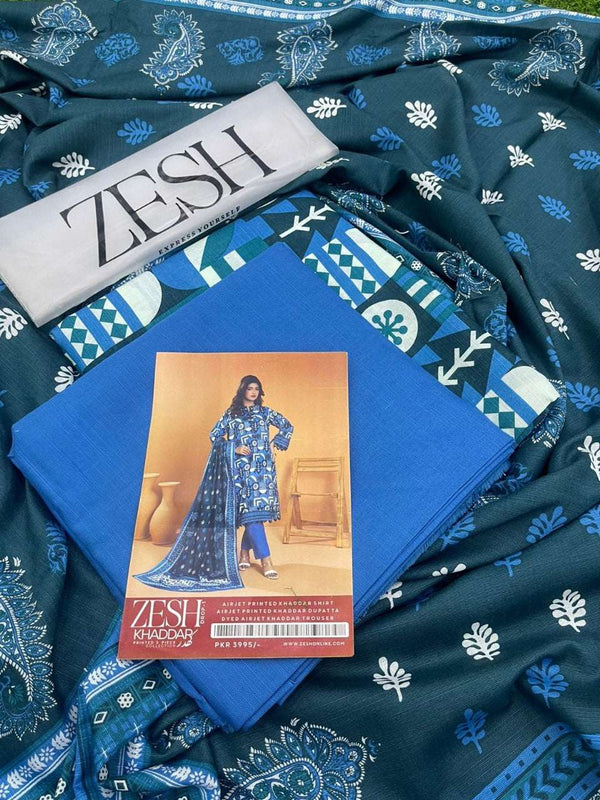 Zesh Khaddar 3PC Printed – Drop 1 Collection