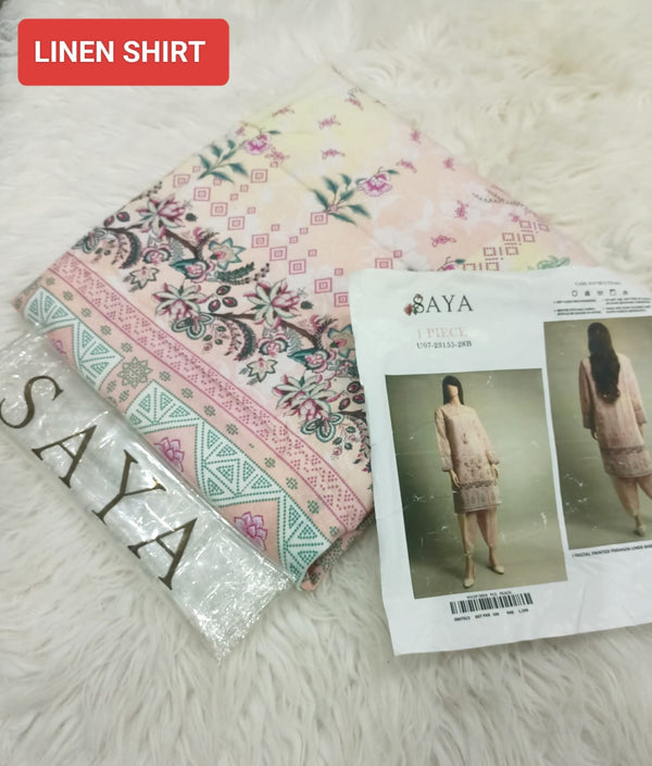 Saya 1PC Printed Linen Shirt – Premium Wider Width (1.15m)
