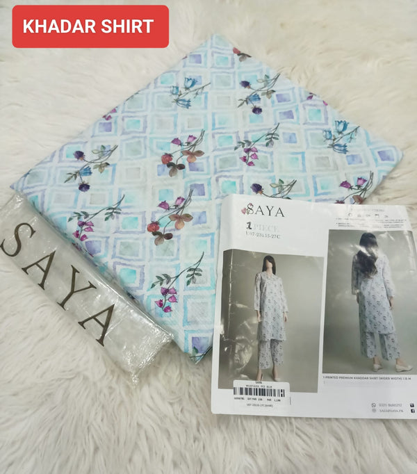 Saya 1PC Printed Khaddar Shirt – Premium Wider Width (1.15m)