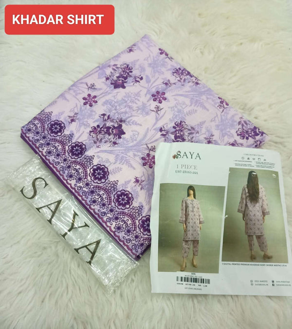 Saya 1PC Printed Khaddar Shirt – Premium Wider Width (1.15m)