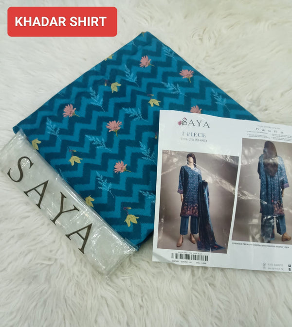 Saya 1PC Printed Khaddar Shirt – Premium Wider Width (1.15m)