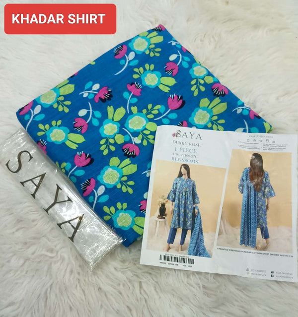 Saya 1PC Printed Khaddar Shirt – Premium Wider Width (1.15m)