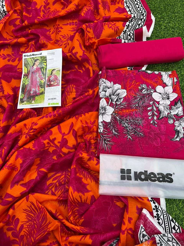 Gul Ahmed 3PC Printed Khaddar Suit - SD42072