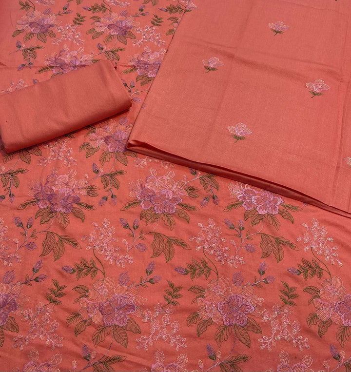 Bareeze 2PC Karandi Suit – Full Embroidered Shirt with Plain Trouser