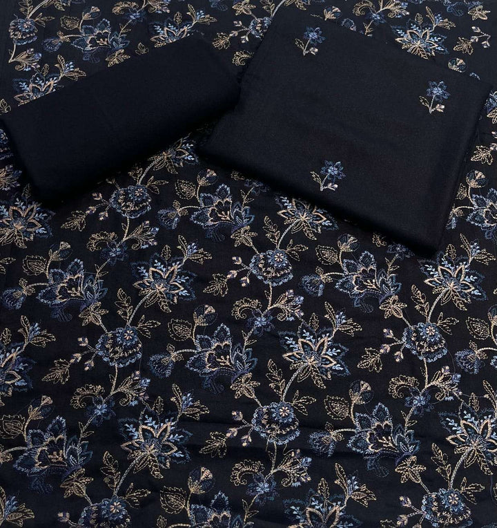 Bareeze 2PC Karandi Suit – Full Embroidered Shirt with Plain Trouser