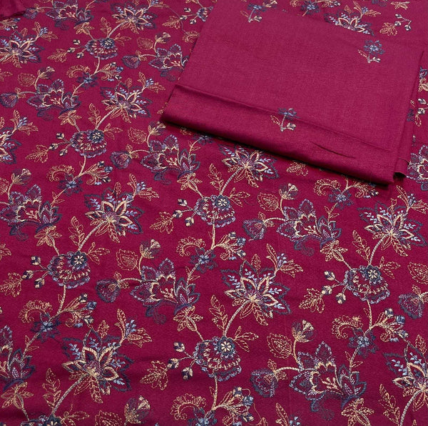 Bareeze 2PC Karandi Suit – Full Embroidered Shirt with Plain Trouser