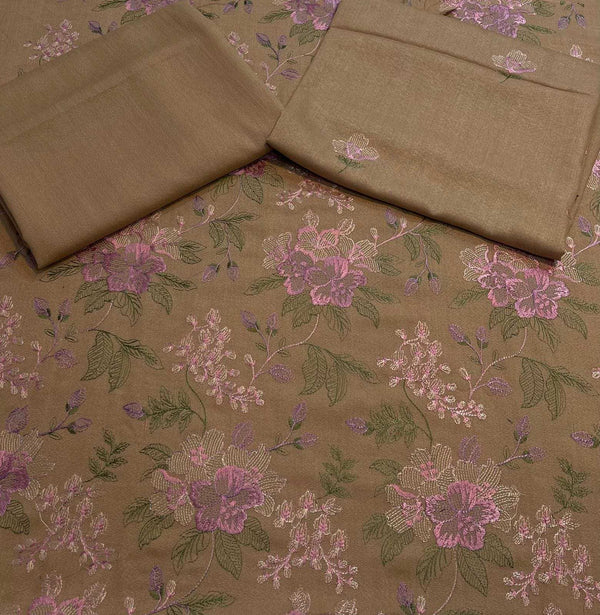 Bareeze 2PC Karandi Suit – Full Embroidered Shirt with Plain Trouser