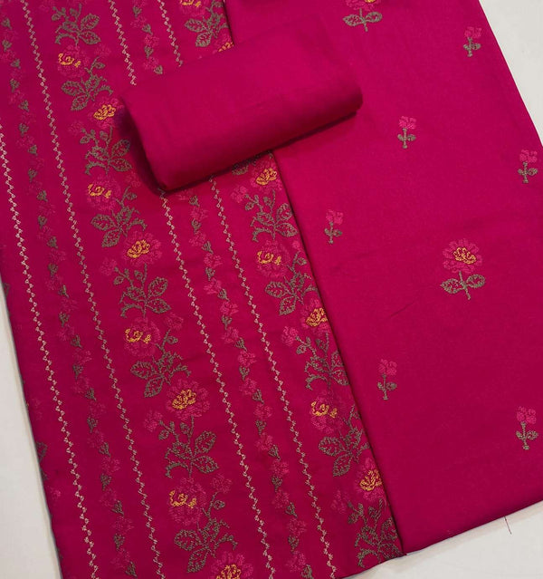 Bareeze 2PC Karandi Suit – Full Embroidered Shirt with Plain Trouser