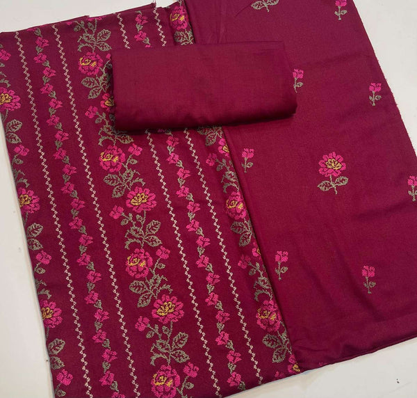 Bareeze 2PC Karandi Suit – Full Embroidered Shirt with Plain Trouser
