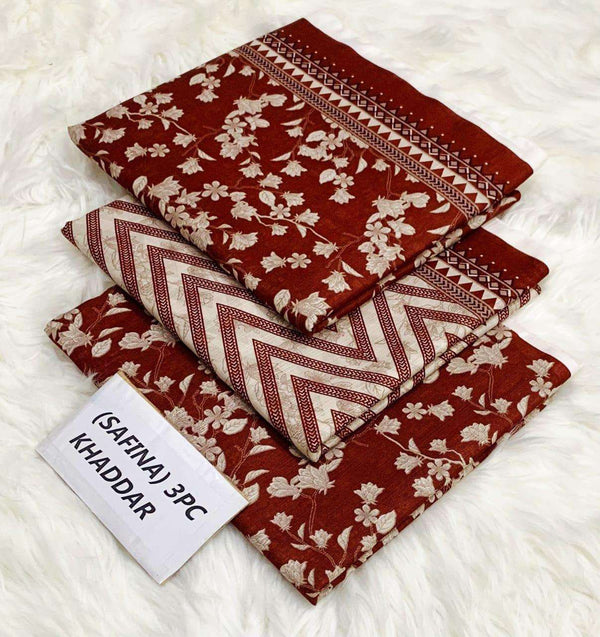 Safina By Bin Saeed 3pc Khaddar Printed Suite