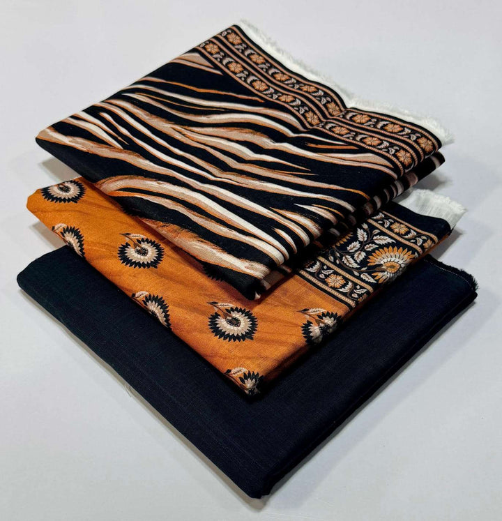 Safina By Bin Saeed 3pc Khaddar Printed Suite - RUBAB CLOSET