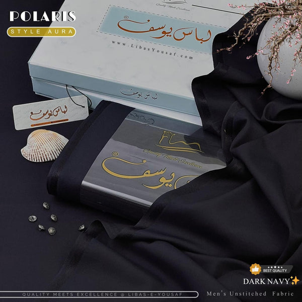 Polaris - By Libas-e-Yousaf - Premium Quality Winter Unstitched Suit - Dark Navy - RUBAB CLOSET