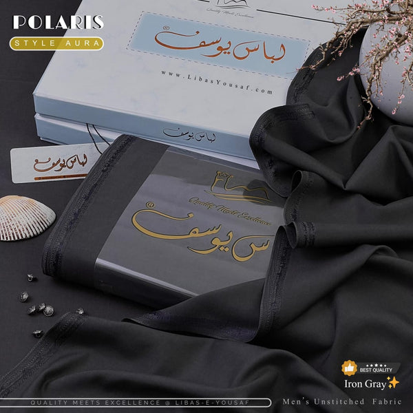 Polaris - By Libas-e-Yousaf - Premium Quality Winter Unstitched Suit - Iron Gray - RUBAB CLOSET