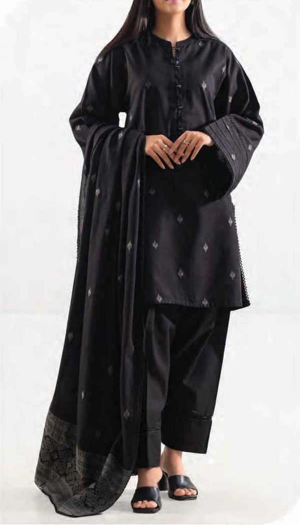 SAYA Unstitched Jacquard Cotton 3 Piece