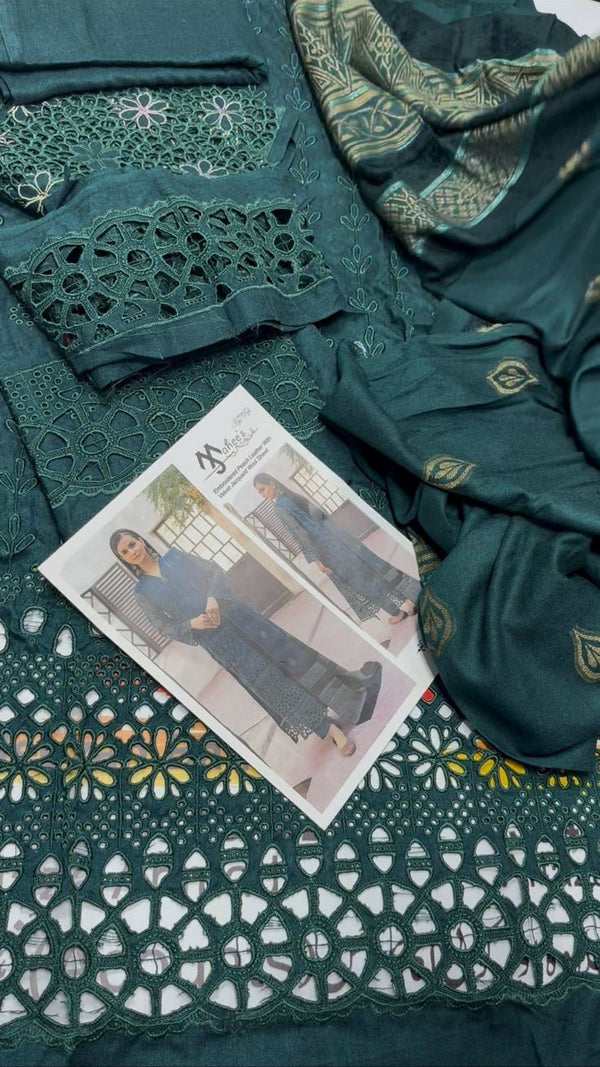 Mahee's By Riaz Arts - Embroidered Peach Leather