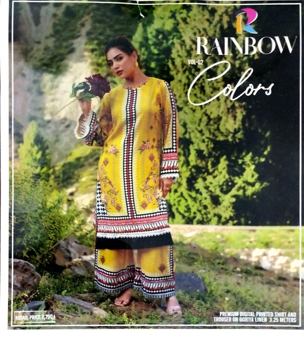Colors by Rainbow 2PC Linen Vol 2 – Digital Printed Doriya Linen