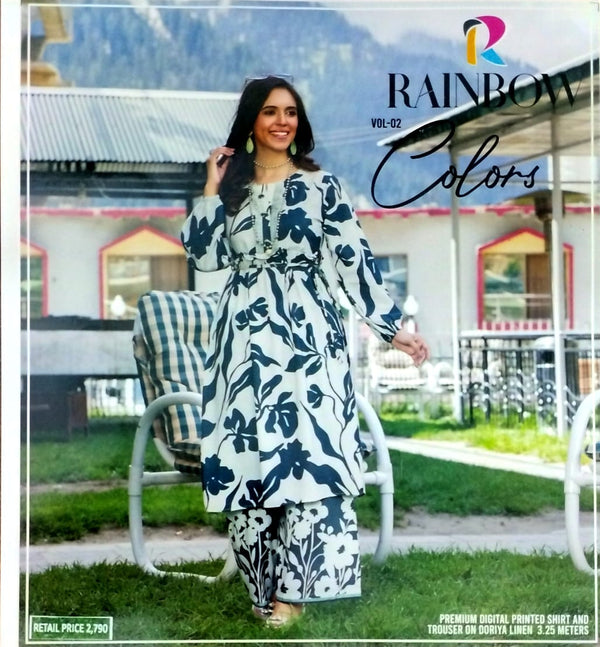 Colors by Rainbow 2PC Linen Vol 2 – Digital Printed Doriya Linen