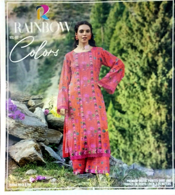 Colors by Rainbow 2PC Linen Vol 2 – Digital Printed Doriya Linen