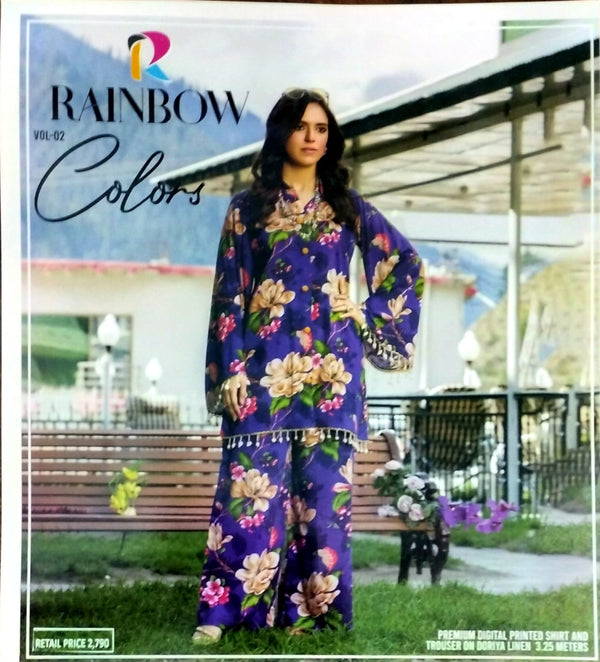 Colors by Rainbow 2PC Linen Vol 2 – Digital Printed Doriya Linen