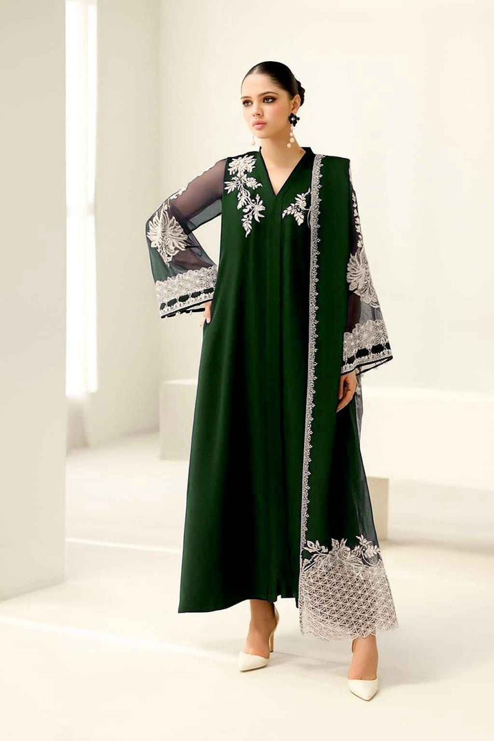Baroque Embroidered Chiffon 3PC Suit Festive Collection - Green