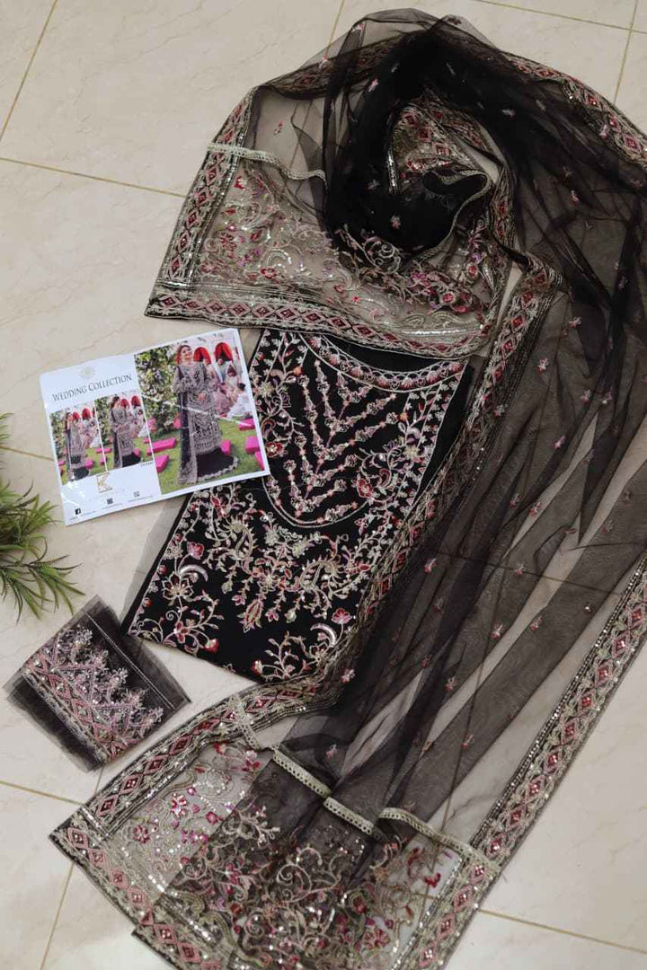 Kanwal Malik – Chiffon Embroidered Unstitched 3PC Suit D-2445