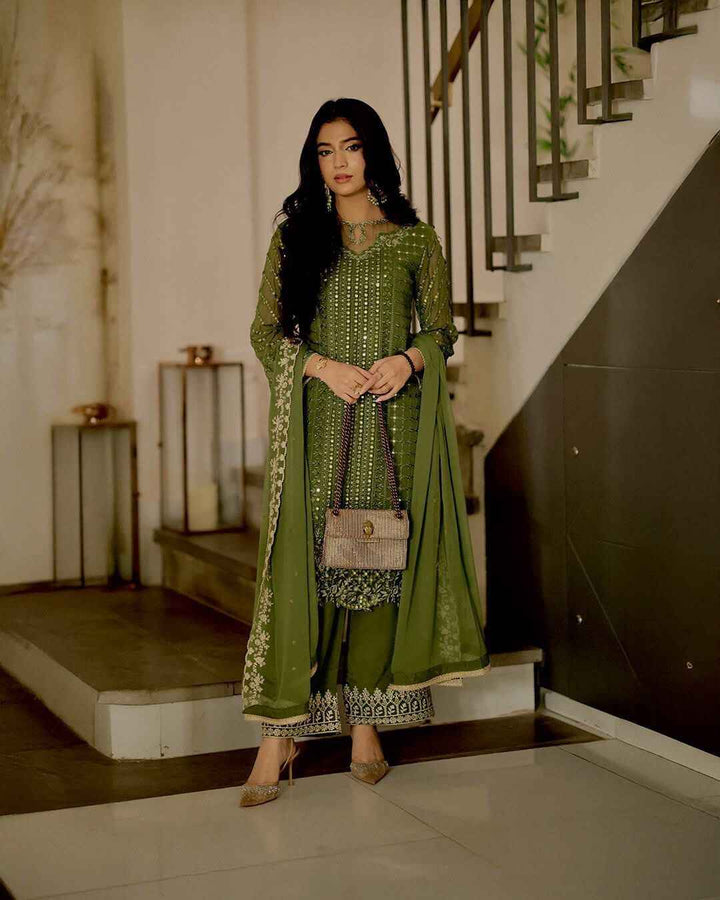 Azure – Chiffon Embroidered Unstitched 3PC Suit | Sequins Work