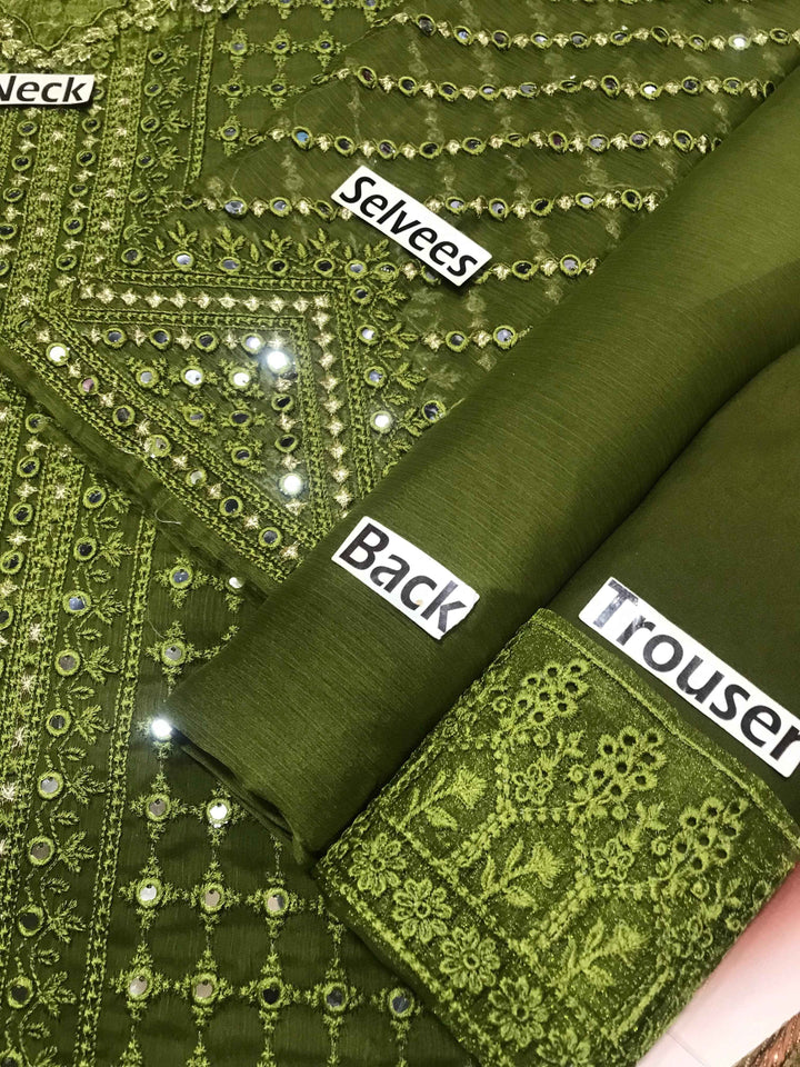 Azure – Chiffon Embroidered Unstitched 3PC Suit | Sequins Work