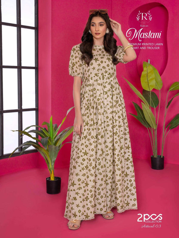Mastani by Rajwan – 2PC Printed Lawn Summer Suit | 2025 Collection