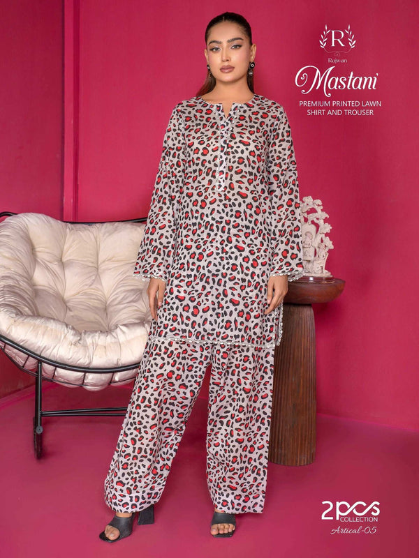 Mastani by Rajwan – 2PC Printed Lawn Summer Suit | 2025 Collection
