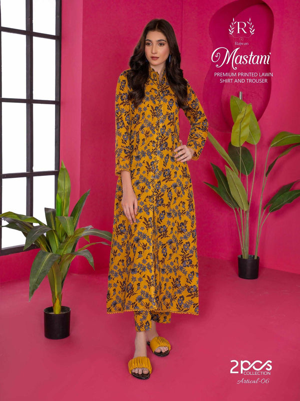 Mastani by Rajwan – 2PC Printed Lawn Summer Suit | 2025 Collection