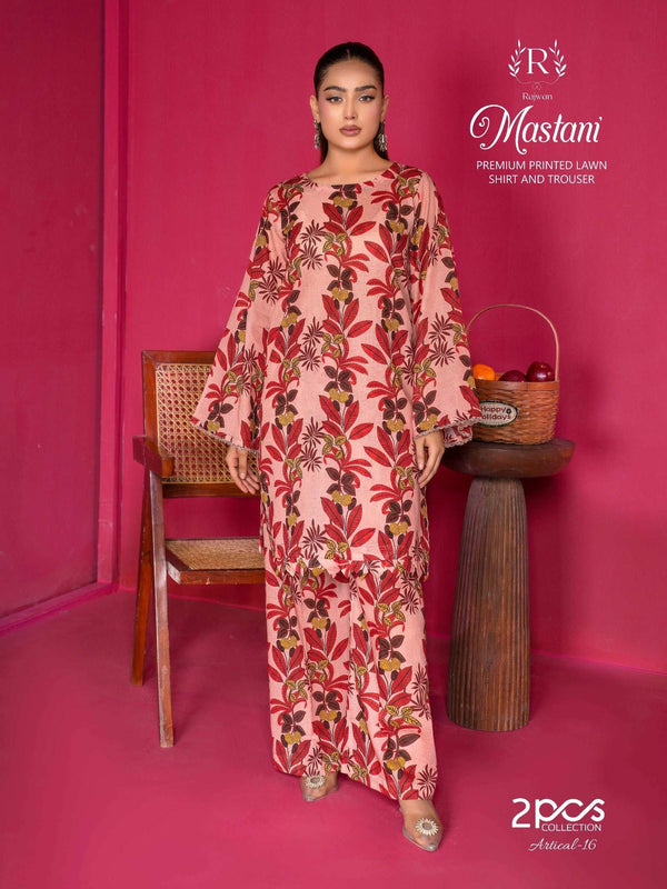 Mastani by Rajwan – 2PC Printed Lawn Summer Suit | 2025 Collection
