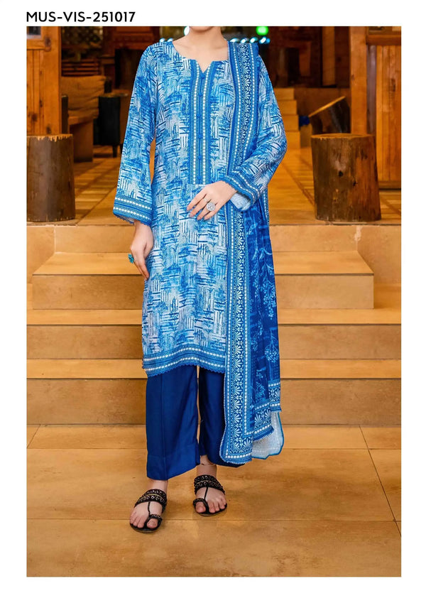 Mehak Premium Unstitched Viscose 3PC Suit