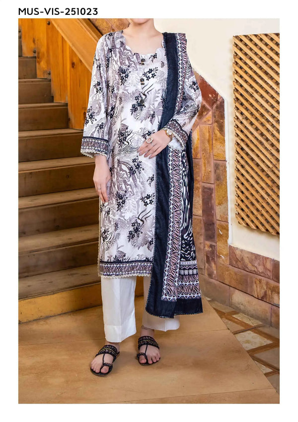 Mehak Premium Unstitched Viscose 3PC Suit