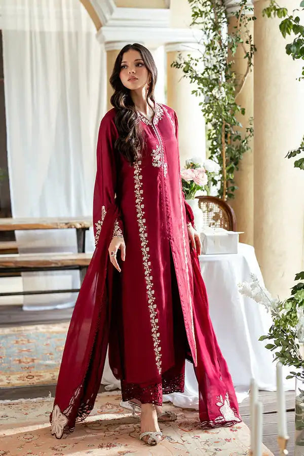 Dhanak 3PC Embroidered Shirt with Dhanak Embroidered Dupatta-3431 - RUBAB CLOSET