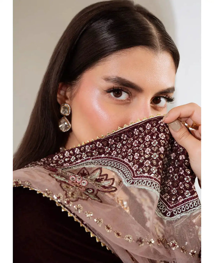 Nureh 3Pc Embroidered And Embellished Velvet - NW-110 - RUBAB CLOSET