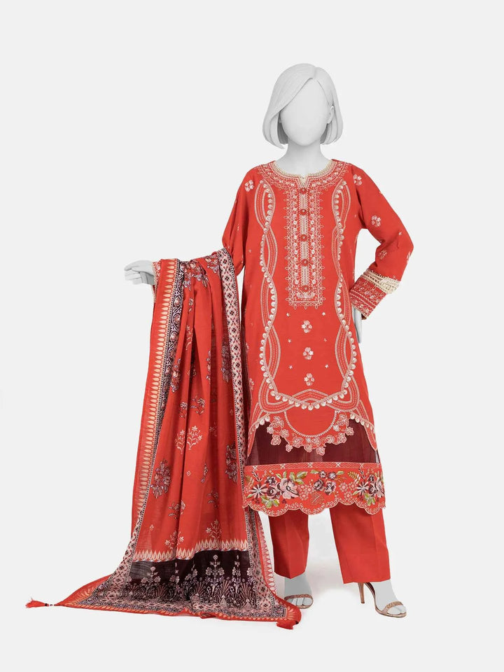 Panjnad By J. | Embroidered Khaddar 3Pc Unstitched Suit | PJBKU251150B