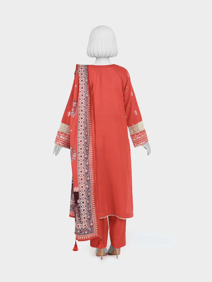 Panjnad By J. | Embroidered Khaddar 3Pc Unstitched Suit | PJBKU251150B