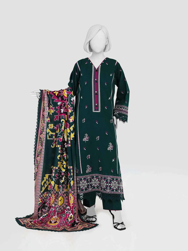 Panjnad By J. | Embroidered Khaddar 3Pc Unstitched Suit | PJBKU251154A