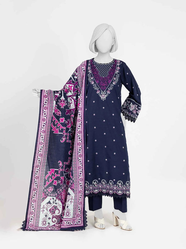 Panjnad By J. | Embroidered Khaddar 3Pc Unstitched Suit | PJBKU251154B