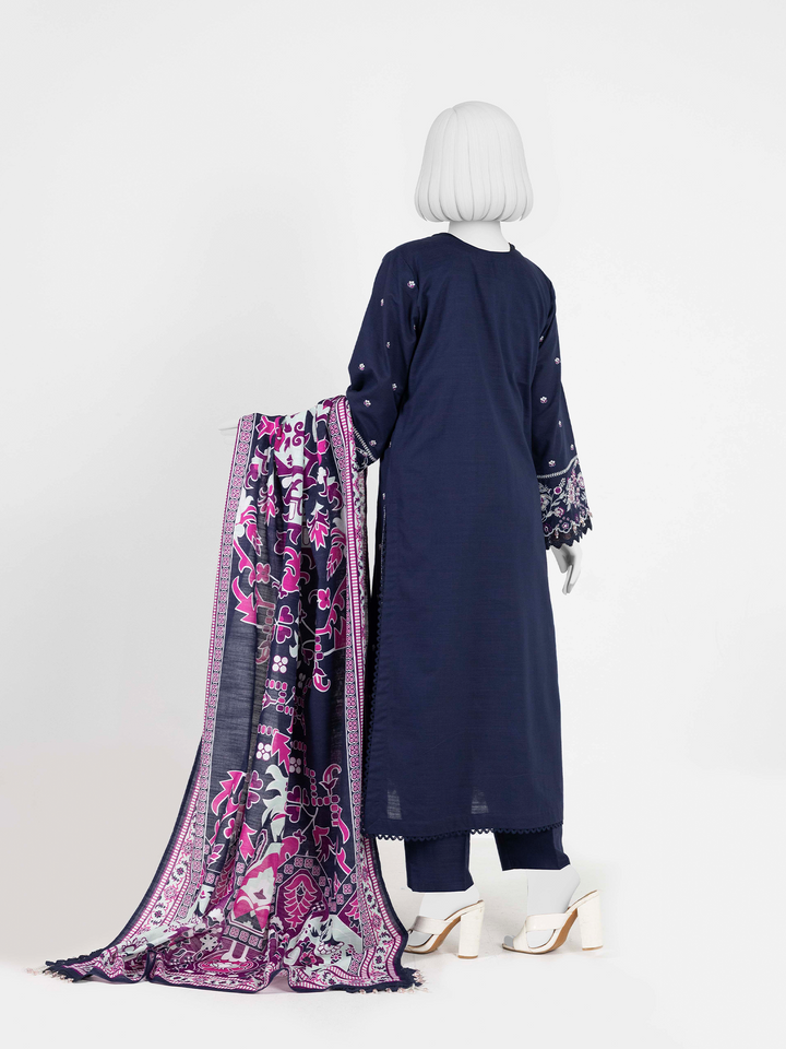 Panjnad By J. | Embroidered Khaddar 3Pc Unstitched Suit | PJBKU251154B