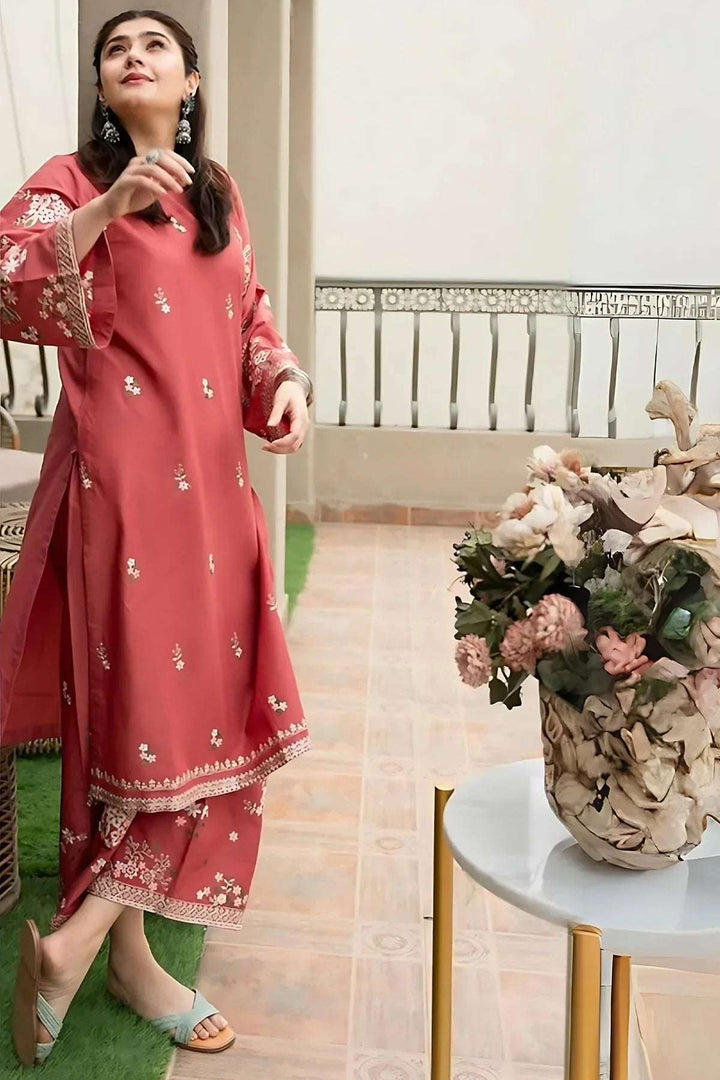 Urge - 2PC DHANAK EMBROIDERED SHIRT AND TROUSER-661