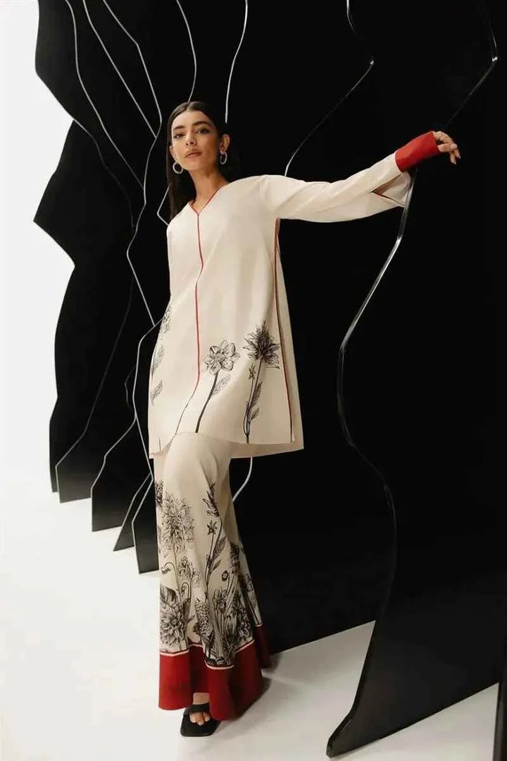 3PC Digital Printed Shamoze Silk Unstitched Dress