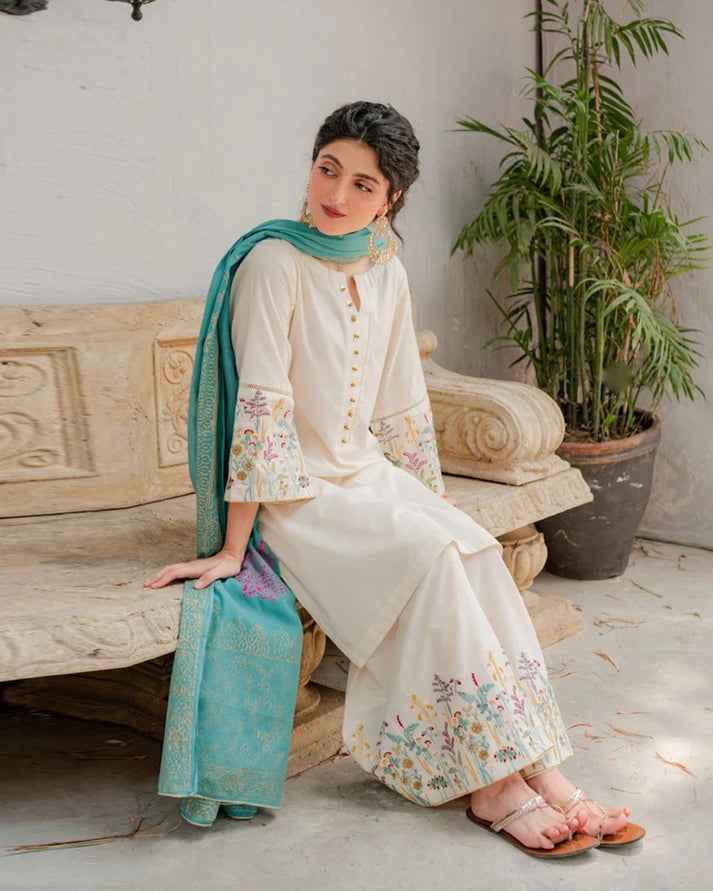 Rubab Closet's Winter  Khaddar 3PC Embroidered-624 - RUBAB CLOSET